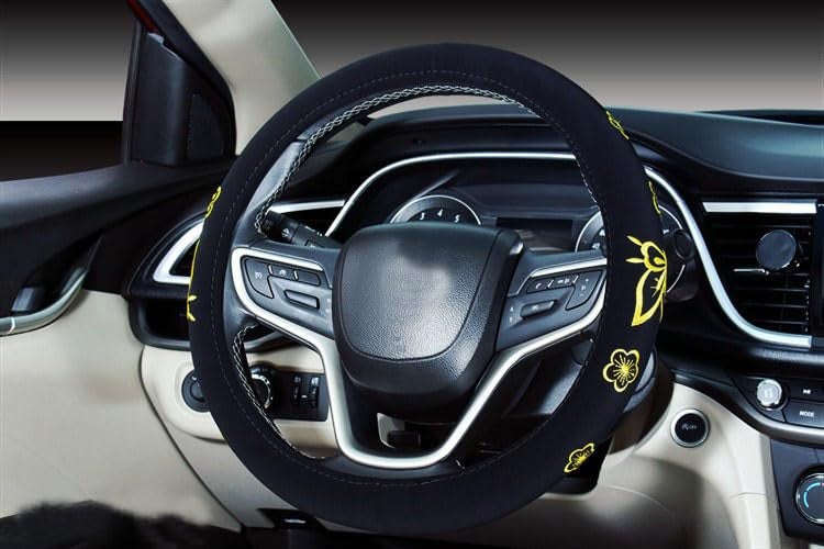 Mayco Bell Automotive Women Embroidery Cute Car Steering Wheel Cover (Yellow Butterfly New) - Image 4